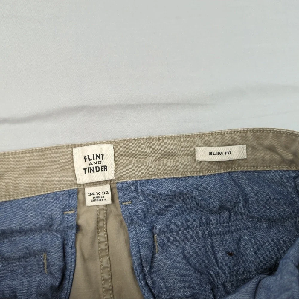 Flint Tender Pants‎ Mens 34x32 Khaki Slim Fit Casual Preppy Natural
